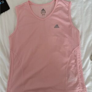 Adidas Light Pink V-Neck Workout Top